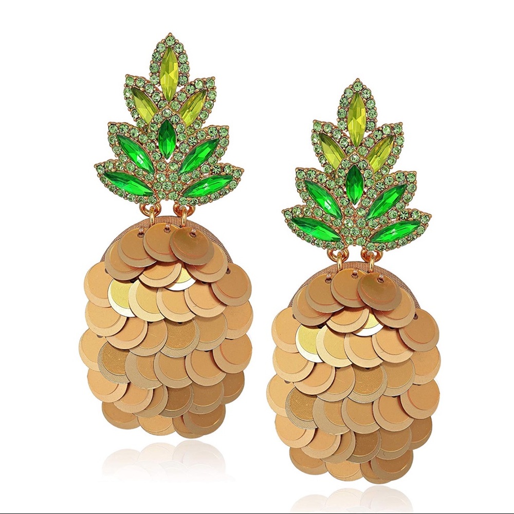 Kate Spade Pineapple Sequined Drop Earrings - Picture 6 of 7